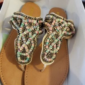 Multicolored Beaded Sandals